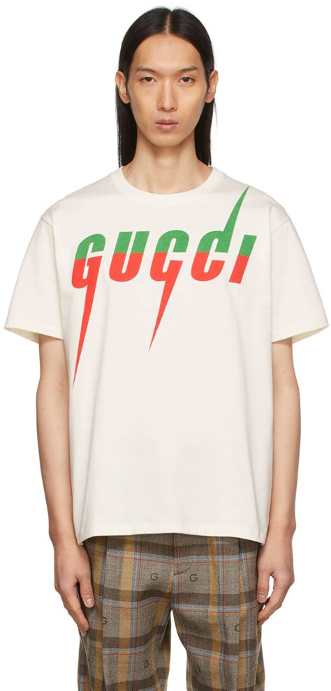 t-shirt blanc cassé gucci cities